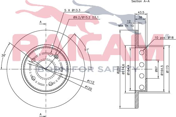 Raicam RD00435 - Bremžu diski www.autospares.lv