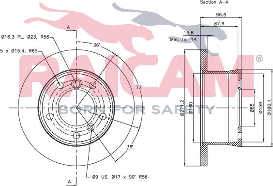 Raicam RD00504 - Bremžu diski www.autospares.lv