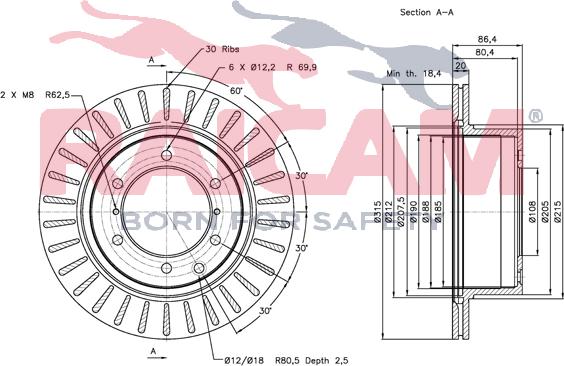 Raicam RD00531 - Bremžu diski www.autospares.lv