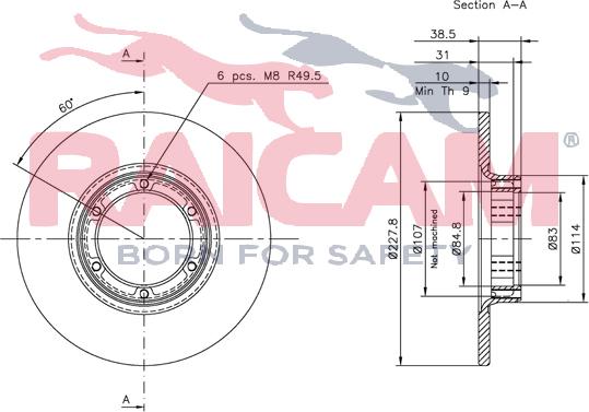 Raicam RD00653 - Brake Disc www.autospares.lv