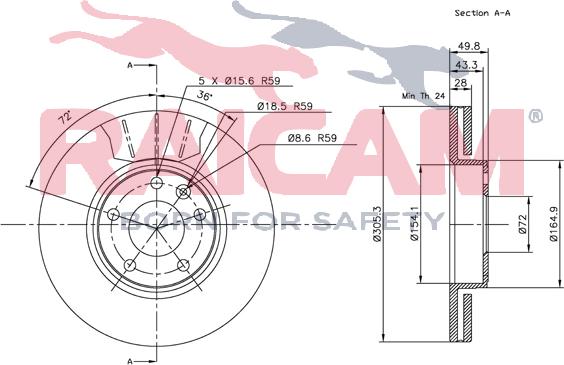 Raicam RD00600 - Bremžu diski www.autospares.lv