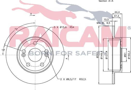 Raicam RD00681 - Тормозной диск www.autospares.lv