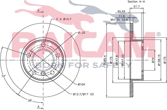 Raicam RD00050 - Тормозной диск www.autospares.lv