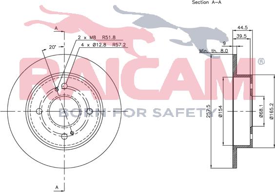 Raicam RD00159 - Bremžu diski www.autospares.lv