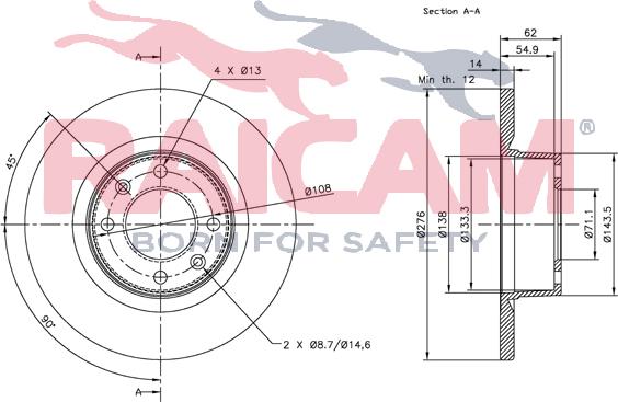 Raicam RD00118 - Bremžu diski www.autospares.lv