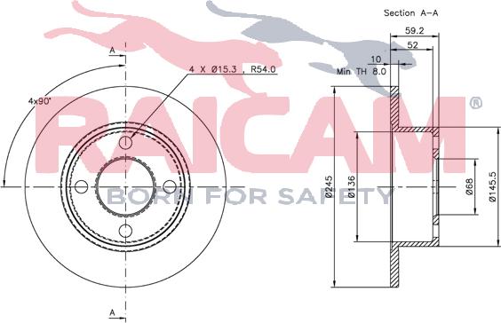 Raicam RD00853 - Bremžu diski www.autospares.lv