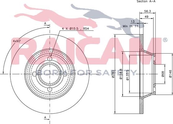 Raicam RD00868 - Bremžu diski www.autospares.lv