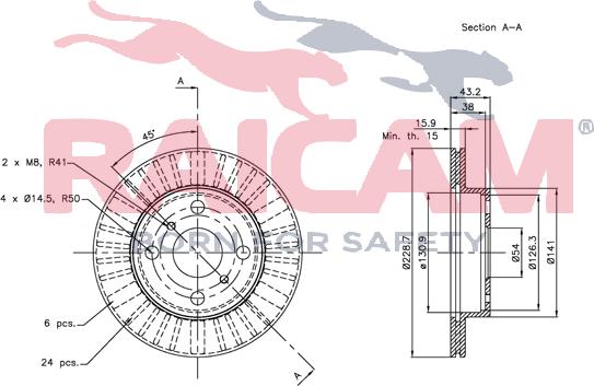 Raicam RD00815 - Bremžu diski www.autospares.lv