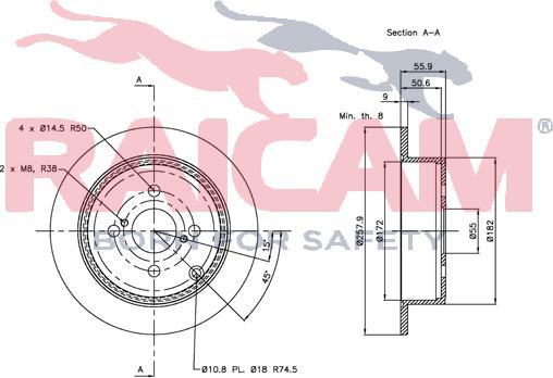 Raicam RD00828 - Bremžu diski www.autospares.lv