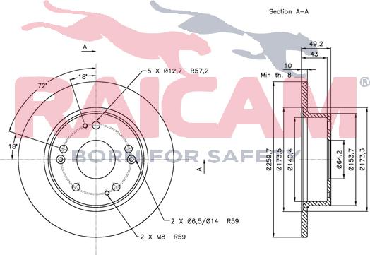 Raicam RD00308 - Bremžu diski www.autospares.lv