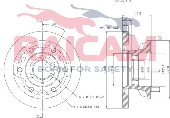 Raicam RD00202 - Bremžu diski www.autospares.lv