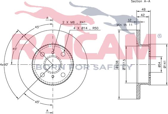 Raicam RD00775 - Bremžu diski www.autospares.lv