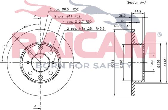 Raicam RD01055 - Bremžu diski www.autospares.lv