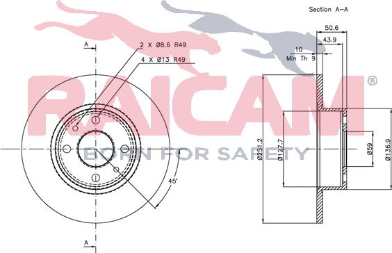 Raicam RD01053 - Bremžu diski www.autospares.lv