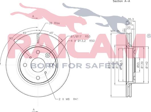 Raicam RD01083 - Bremžu diski www.autospares.lv