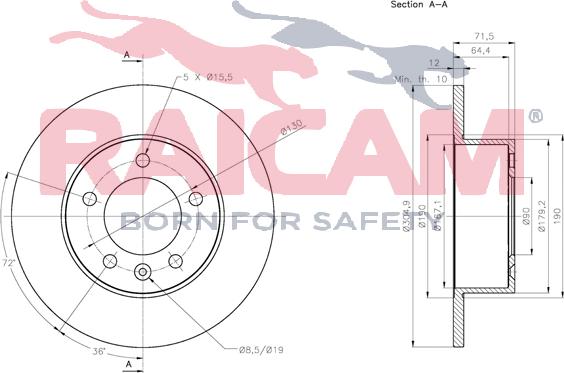 Raicam RD01167 - Bremžu diski autospares.lv