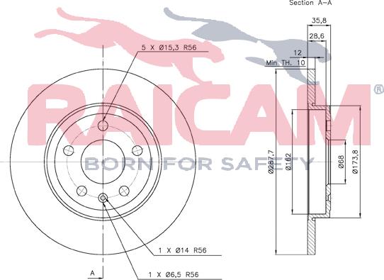 Raicam RD01117 - Bremžu diski www.autospares.lv