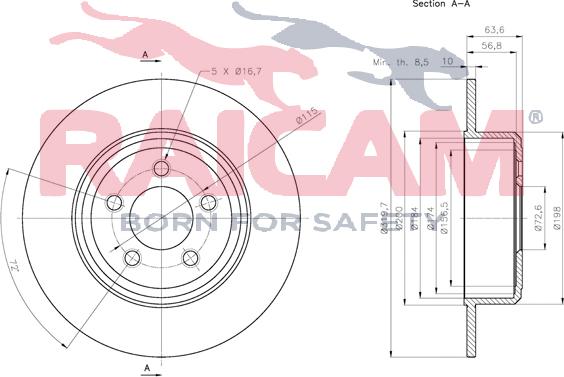 Raicam RD01175 - Bremžu diski www.autospares.lv