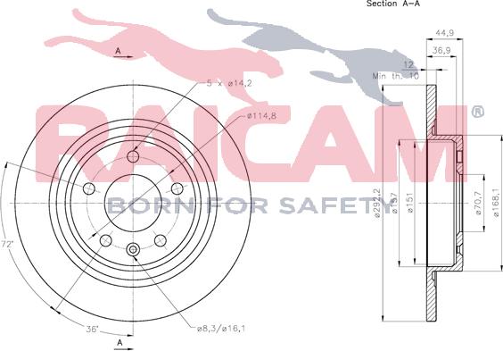 Raicam RD01170 - Bremžu diski www.autospares.lv