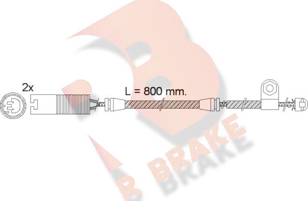 R Brake 610499RB - Warning Contact, brake pad wear www.autospares.lv