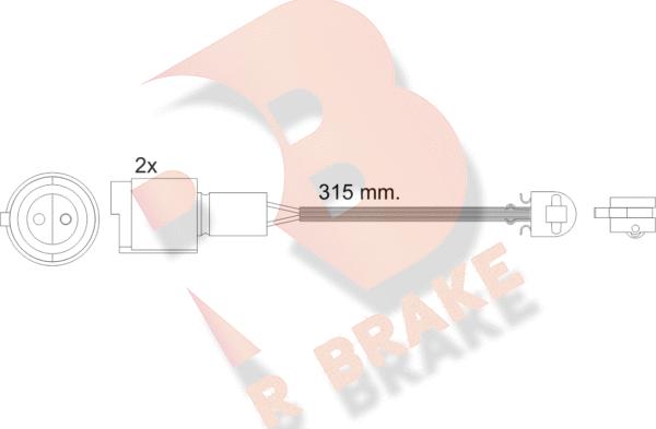 R Brake 610440RB - Indikators, Bremžu uzliku nodilums www.autospares.lv