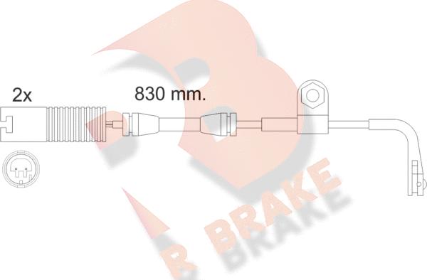 R Brake 610458RB - Indikators, Bremžu uzliku nodilums autospares.lv