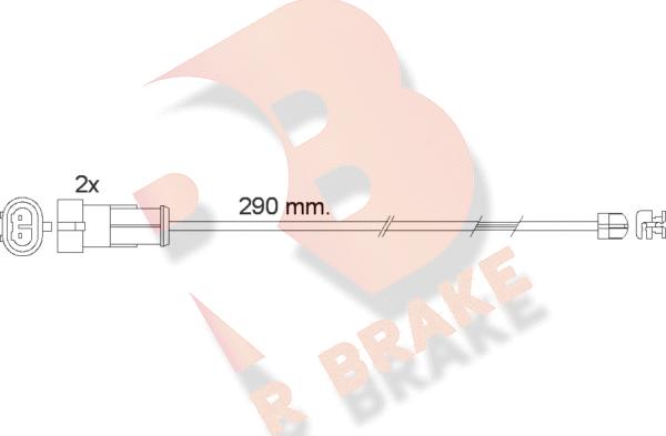 R Brake 610468RB - Indikators, Bremžu uzliku nodilums www.autospares.lv