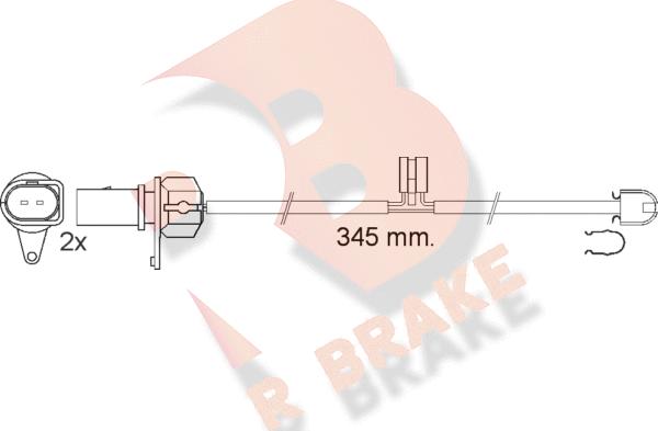 R Brake 610544RB - Indikators, Bremžu uzliku nodilums www.autospares.lv