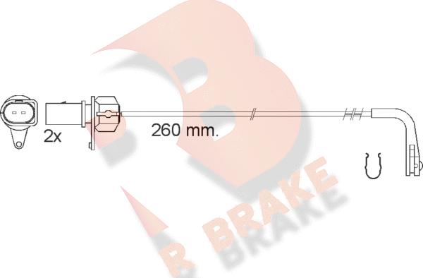 R Brake 610545RB - Indikators, Bremžu uzliku nodilums www.autospares.lv