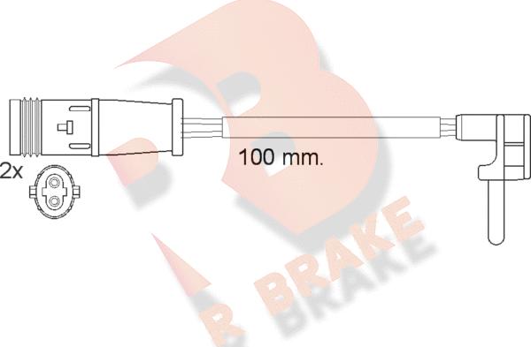 R Brake 610548RB - Сигнализатор, износ тормозных колодок www.autospares.lv