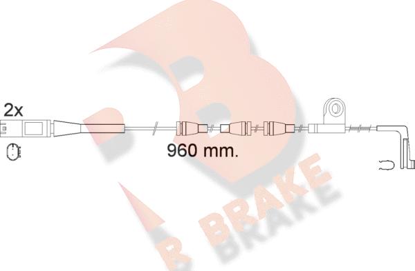 R Brake 610553RB - Indikators, Bremžu uzliku nodilums www.autospares.lv