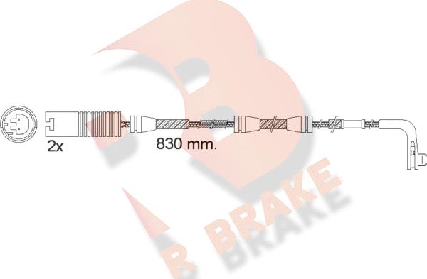 R Brake 610503RB - Indikators, Bremžu uzliku nodilums www.autospares.lv