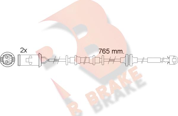 R Brake 610535RB - Indikators, Bremžu uzliku nodilums autospares.lv