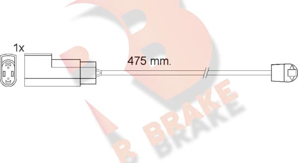 R Brake 610576RB - Indikators, Bremžu uzliku nodilums autospares.lv