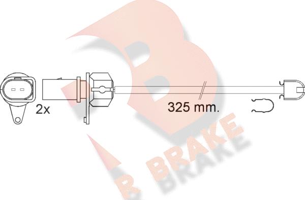 R Brake 610573RB - Indikators, Bremžu uzliku nodilums www.autospares.lv