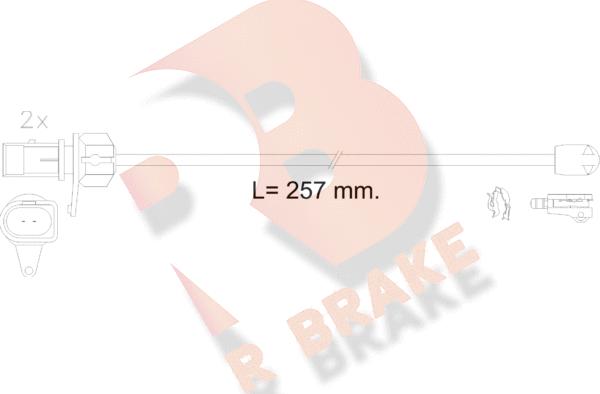 R Brake 610609RB - Indikators, Bremžu uzliku nodilums www.autospares.lv