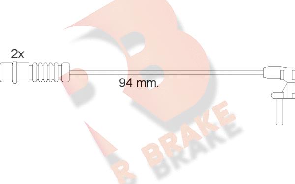 R Brake 610056RB - Warning Contact, brake pad wear www.autospares.lv