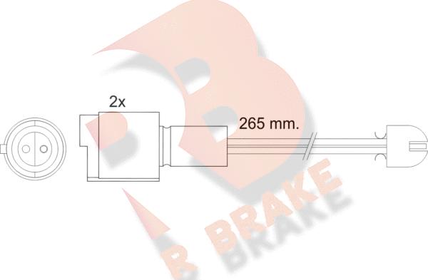 R Brake 610089RB - Warning Contact, brake pad wear www.autospares.lv