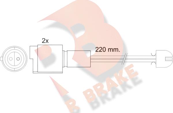 R Brake 610394RB - Indikators, Bremžu uzliku nodilums autospares.lv