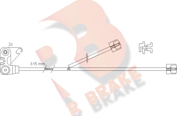 R Brake 610300RB - Indikators, Bremžu uzliku nodilums www.autospares.lv