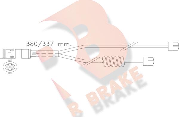 R Brake 610303RB - Indikators, Bremžu uzliku nodilums www.autospares.lv