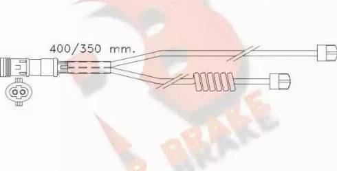 R Brake 610338RB - Indikators, Bremžu uzliku nodilums www.autospares.lv