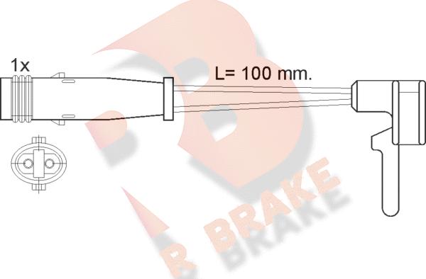 R Brake 610323RB - Indikators, Bremžu uzliku nodilums autospares.lv