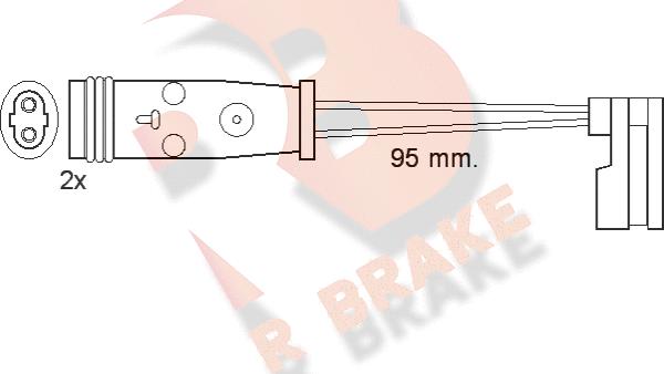 R Brake 610370RB - Indikators, Bremžu uzliku nodilums autospares.lv