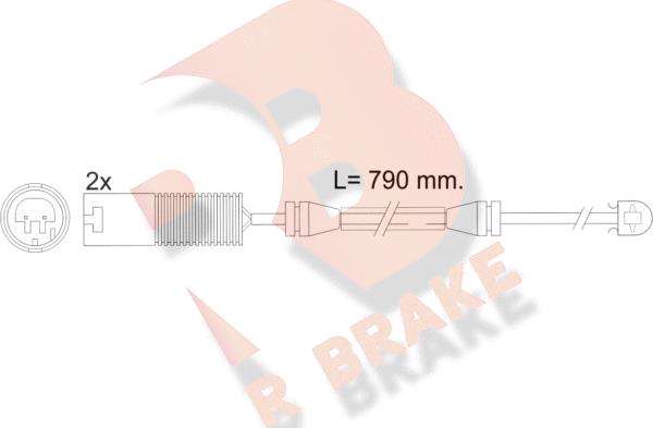 R Brake 610242RB - Warning Contact, brake pad wear www.autospares.lv