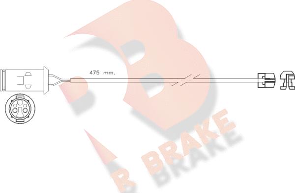 R Brake 610255RB - Warning Contact, brake pad wear www.autospares.lv