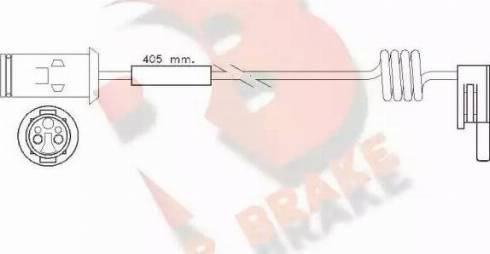 R Brake 610236RB - Warning Contact, brake pad wear www.autospares.lv