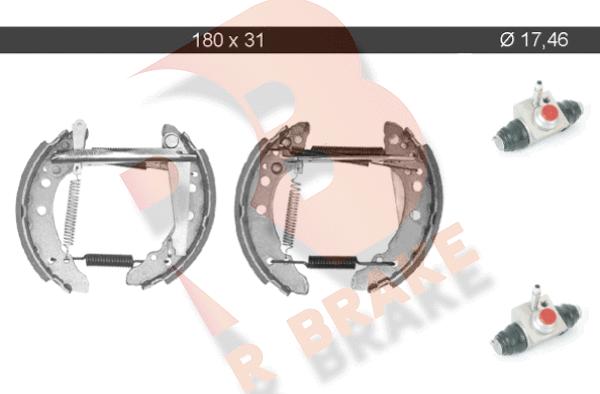 R Brake 79RBKT0002 - Brake Shoe Set www.autospares.lv