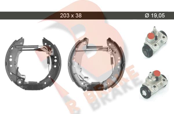 R Brake 79RBKT0007 - Brake Shoe Set www.autospares.lv