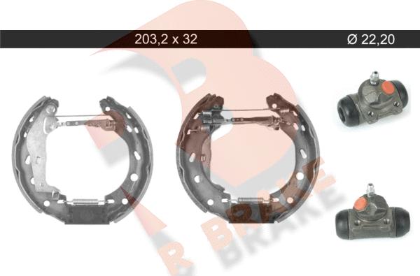 R Brake 79RBKT0112 - Комплект тормозных колодок, барабанные www.autospares.lv